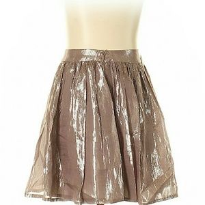 Anthropologie Skirts - Anthro aryn K Silk Taupe Metallic Mini Skirt XS Anthropologie Skirts - Anthro aryn K Silk Taupe Metallic Mini Skirt XS